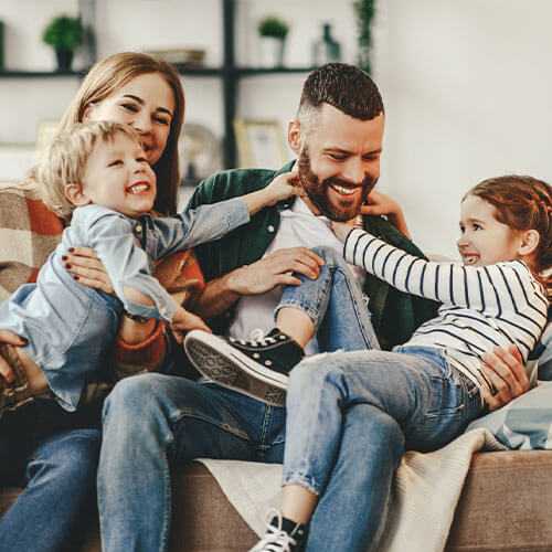 Family laughing