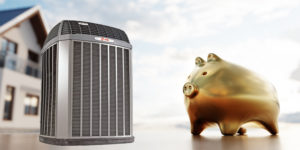 Piggybank And high efficiency air conditioning unit, Saving For electric bill